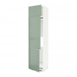 МЕТОД Выс шкаф для хол/мороз с 3 дверями - белый, Калларп глянцевый светло-зеленый, 60x60x240 см