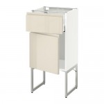 МЕТОД / МАКСИМЕРА Напольный шкаф с ящиком/дверью - белый, Воксторп глянцевый светло-бежевый, 40x37x60 см МЕТОД / МАКСИМЕРА Напольный шкаф с ящиком/дверью - белый, Воксторп глянцевый светло-бежевый, 40x37x60 см