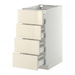 МЕТОД / МАКСИМЕРА Напольн шкаф 4 фронт панели/4 ящика - 40x60 см, Рингульт глянцевый кремовый, белый МЕТОД / МАКСИМЕРА Напольн шкаф 4 фронт панели/4 ящика - 40x60 см, Рингульт глянцевый кремовый, белый