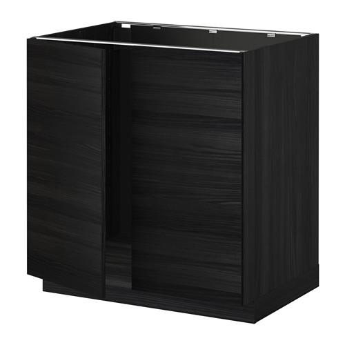 METOD напольн шкаф д раковины+2 двери черный/Тингсрид черный METOD напольн шкаф д раковины+2 двери черный/Тингсрид черный