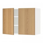 МЕТОД Навесной шкаф с полками/2дверцы - белый, Экестад дуб, 80x60 см МЕТОД Навесной шкаф с полками/2дверцы - белый, Экестад дуб, 80x60 см