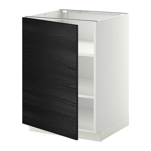 МЕТОД Напольный шкаф с полками - белый, Тингсрид под дерево черный, 60x60 см МЕТОД Напольный шкаф с полками - белый, Тингсрид под дерево черный, 60x60 см