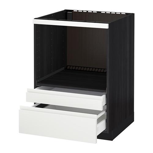 МЕТОД / МАКСИМЕРА Напольн шк д/комб СВЧ/ящики - под дерево черный, Воксторп белый