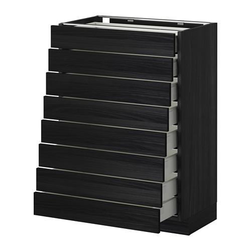 МЕТОД / МАКСИМЕРА Наполн шкаф 8 фронт/8 низк ящиков - под дерево черный, Тингсрид под дерево черный, 60x37 см