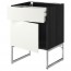 МЕТОД / МАКСИМЕРА Напольный шкаф с ящиком/дверью - под дерево черный, Хэггеби белый, 60x60x60 см