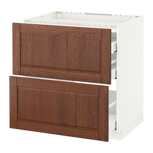 МЕТОД / МАКСИМЕРА Напольн шкаф/2 фронт пнл/3 ящика - белый, Филипстад коричневый, 80x60 см МЕТОД / МАКСИМЕРА Напольн шкаф/2 фронт пнл/3 ящика - белый, Филипстад коричневый, 80x60 см