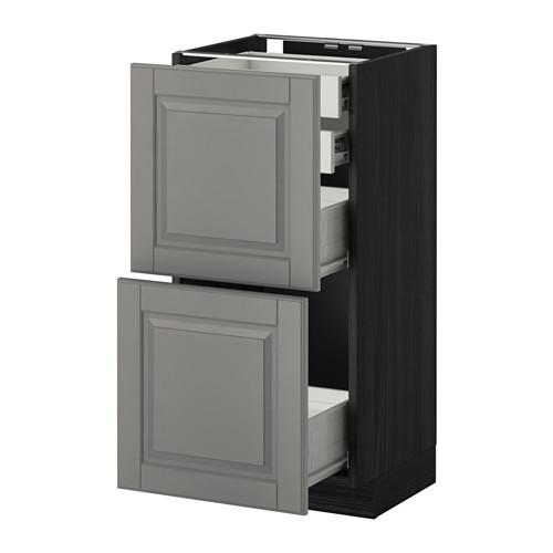 МЕТОД / ФОРВАРА Нплн шк 2фрнт/2низк/2 выс/2срдн ящ - под дерево черный, Будбин серый, 40x37 см МЕТОД / ФОРВАРА Нплн шк 2фрнт/2низк/2 выс/2срдн ящ - под дерево черный, Будбин серый, 40x37 см