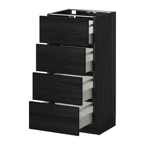 МЕТОД / МАКСИМЕРА Напольн шкаф 4 фронт панели/4 ящика - под дерево черный, Тингсрид под дерево черный, 40x37 см МЕТОД / МАКСИМЕРА Напольн шкаф 4 фронт панели/4 ящика - под дерево черный, Тингсрид под дерево черный, 40x37 см