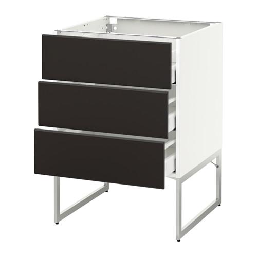 МЕТОД / МАКСИМЕРА Нплн шк 3 фрнт/3 средн ящика - белый, Кунгсбакка антрацит, 60x60x60 см МЕТОД / МАКСИМЕРА Нплн шк 3 фрнт/3 средн ящика - белый, Кунгсбакка антрацит, 60x60x60 см