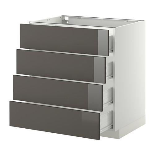 МЕТОД / ФОРВАРА Напольн шкаф 4 фронт панели/4 ящика - 80x60 см, Рингульт глянцевый серый, белый МЕТОД / ФОРВАРА Напольн шкаф 4 фронт панели/4 ящика - 80x60 см, Рингульт глянцевый серый, белый