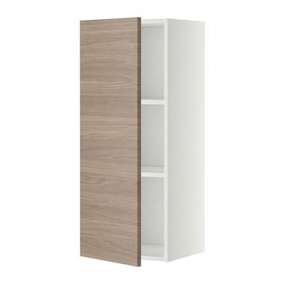 МЕТОД Шкаф навесной с полкой - 40x100 см, Брокхульт под грецкий орех светло-серый, белый МЕТОД Шкаф навесной с полкой - 40x100 см, Брокхульт под грецкий орех светло-серый, белый