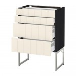 МЕТОД / МАКСИМЕРА Нплн шк 4 фронт/2 низк/2средн ящ - под дерево черный, Хитарп белый с оттенком, 60x37x60 см