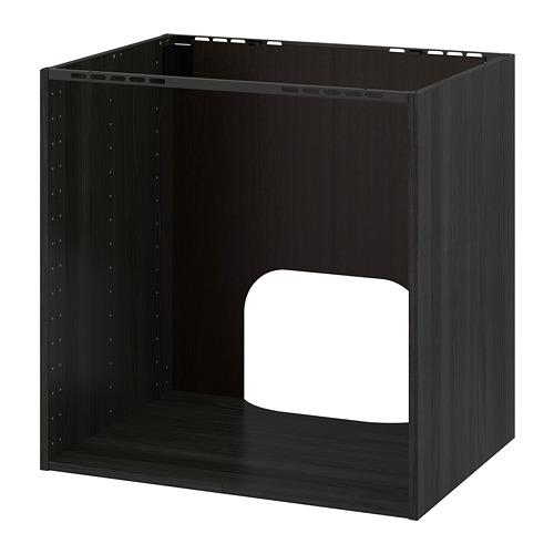 METOD напольный шкаф д/встр духовки/мойки под дерево черный 80x80 cm METOD напольный шкаф д/встр духовки/мойки под дерево черный 80x80 cm