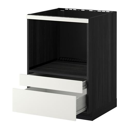 МЕТОД / ФОРВАРА Напольн шк д/комб СВЧ/ящики - под дерево черный, Хэггеби белый