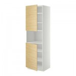 МЕТОД Выс шкаф д/СВЧ/2 дверцы/полки - 60x60x200 см, Тингсрид под березу, белый МЕТОД Выс шкаф д/СВЧ/2 дверцы/полки - 60x60x200 см, Тингсрид под березу, белый