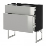 МЕТОД / МАКСИМЕРА Наполн шк 2 фрнт/3 средн ящ - под дерево черный, Гревста нержавеющ сталь, 80x37x60 см МЕТОД / МАКСИМЕРА Наполн шк 2 фрнт/3 средн ящ - под дерево черный, Гревста нержавеющ сталь, 80x37x60 см