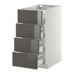МЕТОД / МАКСИМЕРА Напольн шкаф 4 фронт панели/4 ящика - 40x60 см, Рингульт глянцевый серый, белый МЕТОД / МАКСИМЕРА Напольн шкаф 4 фронт панели/4 ящика - 40x60 см, Рингульт глянцевый серый, белый