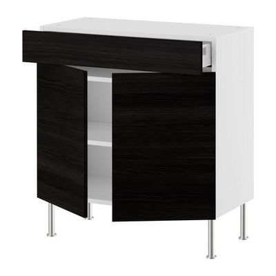 ФАКТУМ Напол шкаф/полки/ящик/2двери - Гношё черный, 80x37 см ФАКТУМ Напол шкаф/полки/ящик/2двери - Гношё черный, 80x37 см