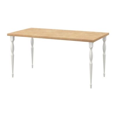 ЛИННМОН / НИПЕН Стол - под березу/белый