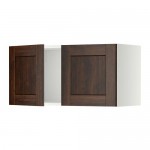 МЕТОД Навесной шкаф с 2 дверями - белый, Эдсерум под дерево коричневый МЕТОД Навесной шкаф с 2 дверями - белый, Эдсерум под дерево коричневый