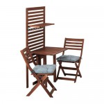 ÄPPLARÖ панель+стол+2 стула коричневая морилка/Иттерон синий
