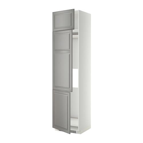 МЕТОД Выс шкаф для хол/мороз с 3 дверями - белый, Будбин серый, 60x60x240 см