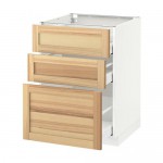 МЕТОД / МАКСИМЕРА Напольный шкаф с 3 ящиками - белый, Торхэмн естественный ясень, 60x60 см МЕТОД / МАКСИМЕРА Напольный шкаф с 3 ящиками - белый, Торхэмн естественный ясень, 60x60 см