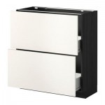 МЕТОД / ФОРВАРА Напольный шкаф с 2 ящиками - 80x37 см, Веддинге белый, под дерево черный МЕТОД / ФОРВАРА Напольный шкаф с 2 ящиками - 80x37 см, Веддинге белый, под дерево черный