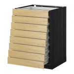 МЕТОД / ФОРВАРА Наполн шкаф 8 фронт/8 низк ящиков - 60x60 см, Тингсрид под березу, под дерево черный МЕТОД / ФОРВАРА Наполн шкаф 8 фронт/8 низк ящиков - 60x60 см, Тингсрид под березу, под дерево черный