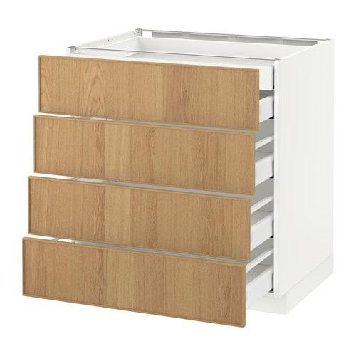 МЕТОД / МАКСИМЕРА Нплн шк 4фрнт/2нзк/3срд ящ - белый, Экестад дуб, 80x60 см МЕТОД / МАКСИМЕРА Нплн шк 4фрнт/2нзк/3срд ящ - белый, Экестад дуб, 80x60 см