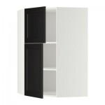 МЕТОД Угловой навесной шкаф+полки/2дверцы - Лаксарби черно-коричневый, белый МЕТОД Угловой навесной шкаф+полки/2дверцы - Лаксарби черно-коричневый, белый