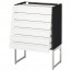 МЕТОД / МАКСИМЕРА Напольн шкаф 6фронт пнл/6 низ ящ - под дерево черный, Воксторп белый, 60x37x60 см