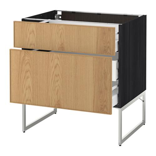 МЕТОД / МАКСИМЕРА Наполн шк 2 фрнт/3 средн ящ - под дерево черный, Экестад дуб, 80x60x60 см МЕТОД / МАКСИМЕРА Наполн шк 2 фрнт/3 средн ящ - под дерево черный, Экестад дуб, 80x60x60 см