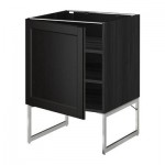 МЕТОД Напольный шкаф с полками - 60x60x60 см, Лаксарби черно-коричневый, под дерево черный МЕТОД Напольный шкаф с полками - 60x60x60 см, Лаксарби черно-коричневый, под дерево черный