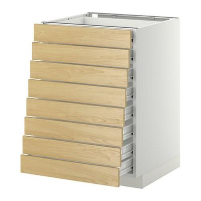 МЕТОД / ФОРВАРА Наполн шкаф 8 фронт/8 низк ящиков - 60x60 см, Тингсрид под березу, белый МЕТОД / ФОРВАРА Наполн шкаф 8 фронт/8 низк ящиков - 60x60 см, Тингсрид под березу, белый