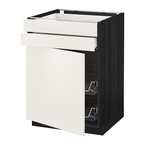 МЕТОД / МАКСИМЕРА Напольн шкаф/дверца/2ящ/првл крзн - под дерево черный, Веддинге белый, 60x60 см МЕТОД / МАКСИМЕРА Напольн шкаф/дверца/2ящ/првл крзн - под дерево черный, Веддинге белый, 60x60 см