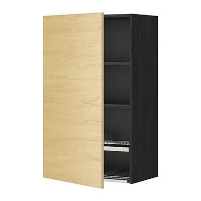 МЕТОД Шкаф навесной с сушкой - 60x100 см, Тингсрид под березу, под дерево черный МЕТОД Шкаф навесной с сушкой - 60x100 см, Тингсрид под березу, под дерево черный