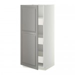 МЕТОД / МАКСИМЕРА Высокий шкаф с ящиками - белый, Будбин серый, 60x60x140 см