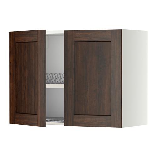 МЕТОД Навесной шкаф с посуд суш/2 дврц - белый, Эдсерум под дерево коричневый, 80x60 см МЕТОД Навесной шкаф с посуд суш/2 дврц - белый, Эдсерум под дерево коричневый, 80x60 см