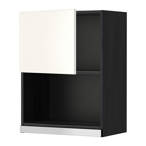 METOD навесной шкаф для СВЧ-печи черный/Веддинге белый 60x80 см