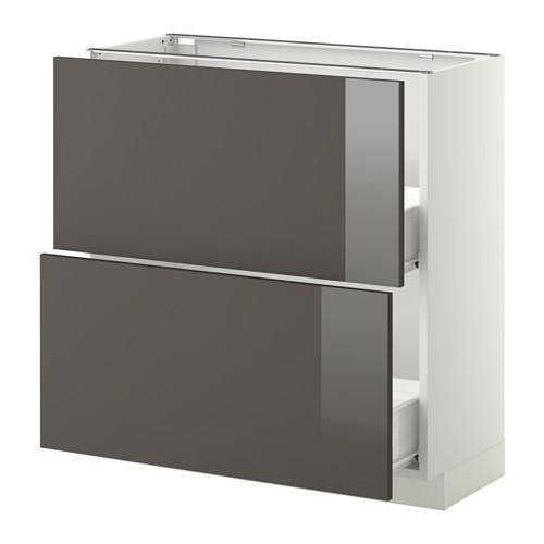 МЕТОД / ФОРВАРА Наполн шк 2 фрнт/2 средн ящ - белый, Рингульт глянцевый серый, 80x37 см МЕТОД / ФОРВАРА Наполн шк 2 фрнт/2 средн ящ - белый, Рингульт глянцевый серый, 80x37 см