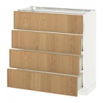 МЕТОД / ФОРВАРА Напольн шкаф 4 фронт панели/4 ящика - 80x37 см, Экестад дуб, белый МЕТОД / ФОРВАРА Напольн шкаф 4 фронт панели/4 ящика - 80x37 см, Экестад дуб, белый