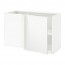 METOD угловой напольный шкаф с полкой белый/Воксторп матовый белый 127.5x67.5x88 cm