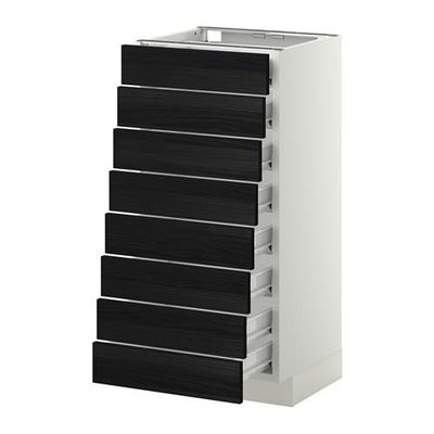 МЕТОД / ФОРВАРА Наполн шкаф 8 фронт/8 низк ящиков - белый, Тингсрид под дерево черный, 40x37 см МЕТОД / ФОРВАРА Наполн шкаф 8 фронт/8 низк ящиков - белый, Тингсрид под дерево черный, 40x37 см