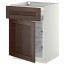 МЕТОД / МАКСИМЕРА Напольн шкаф с пров корз/ящ/дверью - белый, Эдсерум под дерево коричневый, 60x60 см