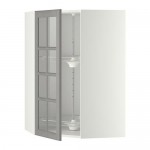 МЕТОД Углов навесн шк с врщ скц/сткл дв - белый, Будбин серый, 68x100 см МЕТОД Углов навесн шк с врщ скц/сткл дв - белый, Будбин серый, 68x100 см