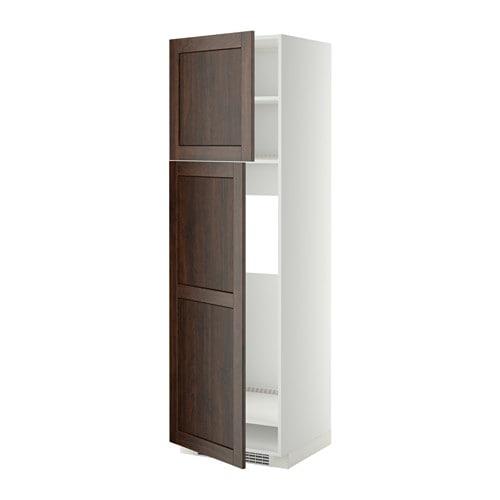 МЕТОД Высокий шкаф д/холодильника/2дверцы - белый, Эдсерум под дерево коричневый, 60x60x200 см МЕТОД Высокий шкаф д/холодильника/2дверцы - белый, Эдсерум под дерево коричневый, 60x60x200 см
