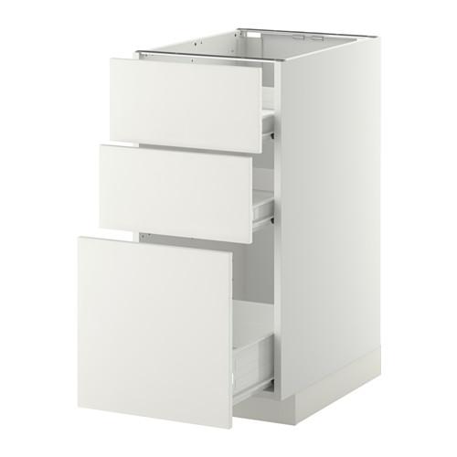 МЕТОД / ФОРВАРА Напольн шкаф 3фрнт пнл/2низк/1ср ящ - белый, Хэггеби белый, 40x60 см МЕТОД / ФОРВАРА Напольн шкаф 3фрнт пнл/2низк/1ср ящ - белый, Хэггеби белый, 40x60 см