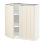 МЕТОД Напол шкаф с полками/2двери - белый, Хитарп белый с оттенком, 80x37 см