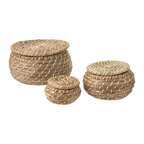 FRYKEN набор шкатулок,3 штуки водоросли